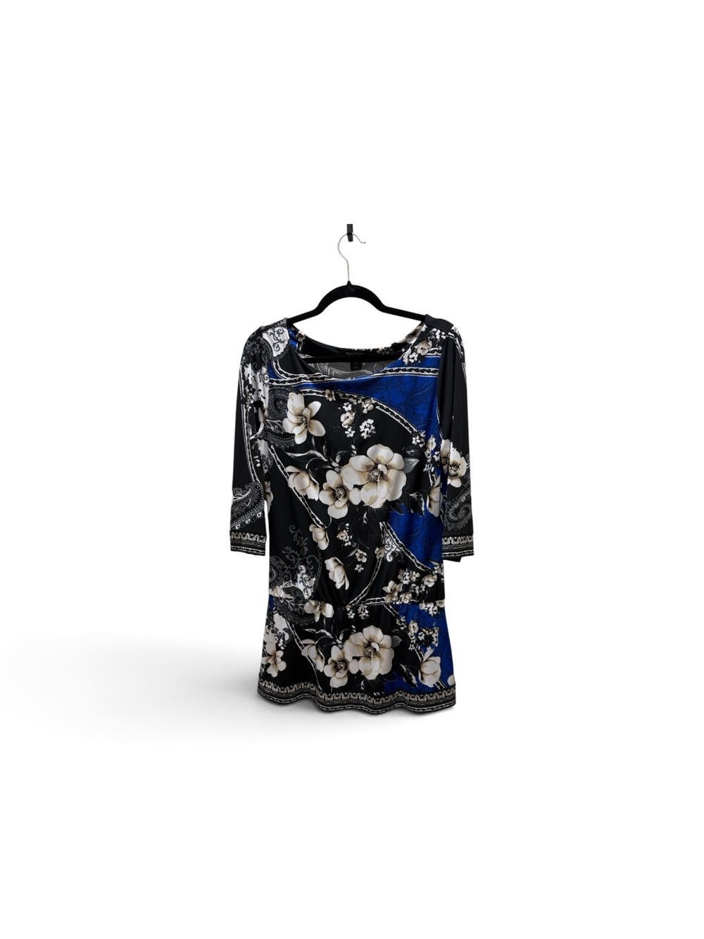 White House Black Market Floral and Paisely Tunic Style Top Size Med